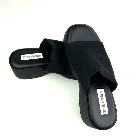 Steven madden slinky30 platform sandals size 38 black made in Italy - Picture 8 of 16